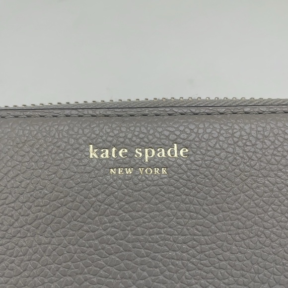 Kate Spade wallet pebbled leather zip gold hardware pockets accessory bag - Picture 2 of 15